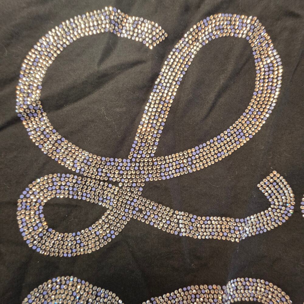 Loewe H6199590PC Black Cotton Anagram Rhinestone Button Shirt Sz Medium FLAWED - Picture 12 of 13